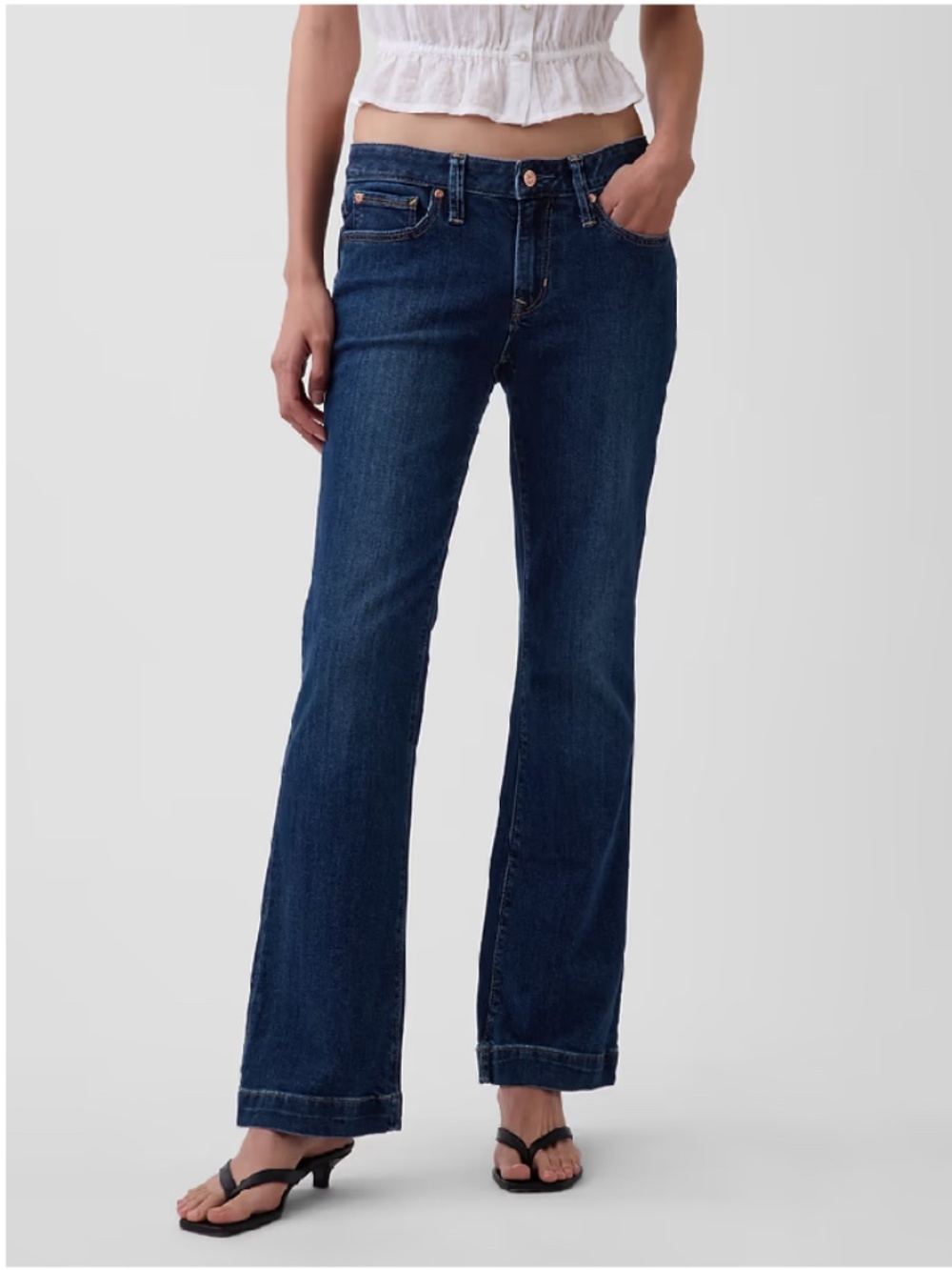 Y2K Gap Women’s Boot Cut Button Fly jeans Trim Fit - 1 R Junior’s NEW